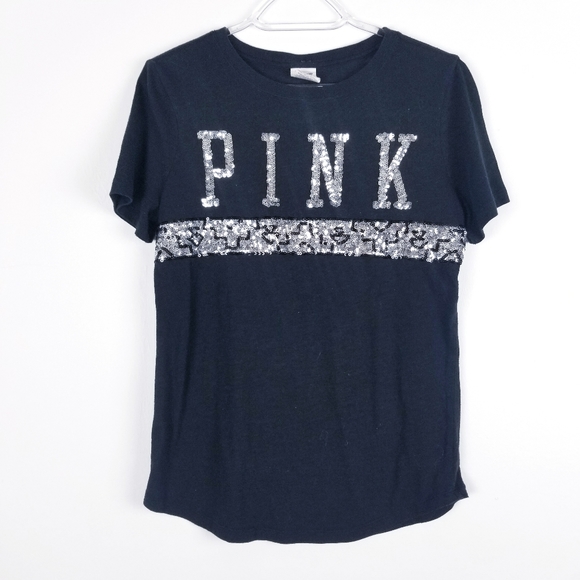 PINK Victoria's Secret Tops - Pink Victoria's Secret Sequins Tee Shirt EUC